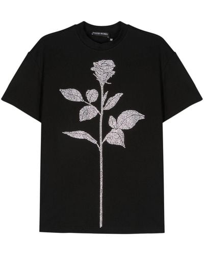 David Koma Rhinestone Embellished T-shirt - Black
