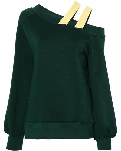 Ioana Ciolacu Sonia Off-shoulder Sweatshirt - Green