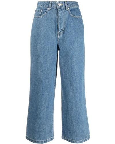 KENZO Weite High-Rise-Jeans - Blau