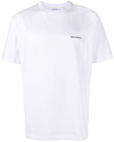 Norse Projects T-shirt Met Logoprint - Wit
