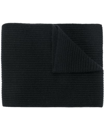 N.Peal Cashmere Ribbed Cashmere Scarf - Black
