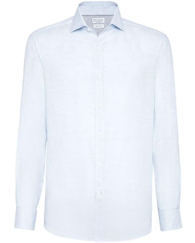 Brunello Cucinelli Button-up Long-sleeve Shirt - Blue