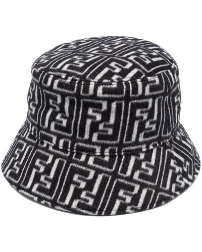 Fendi Ff-jacquard Bucket Hat - Black