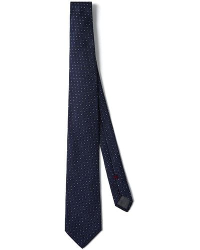 Brunello Cucinelli Cravate à motif géométrique en jacquard - Bleu