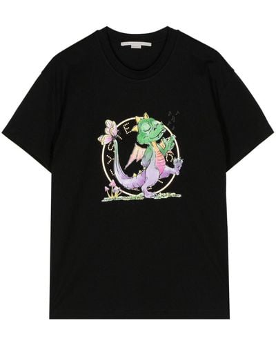 Stella McCartney Year of the Dragon T-Shirt mit Print - Schwarz