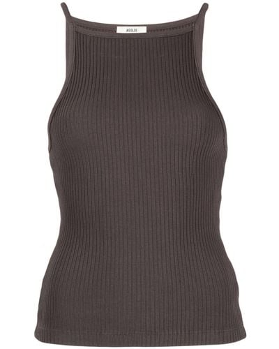 Agolde To Ribbed Tank Top - Brown