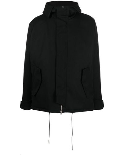 Low Brand Quilted-lining Hooded Parka - Black
