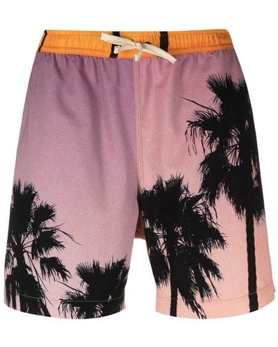 BLUE SKY INN Palm Tree-print Swim Shorts - Pink