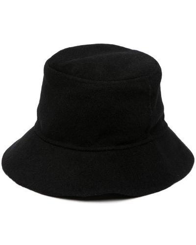 P.A.R.O.S.H. Flat-crown Wool Bucket Hat - Black