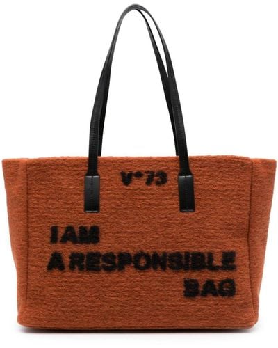 V73 Responsibility Brushed Tote Bag - Brown