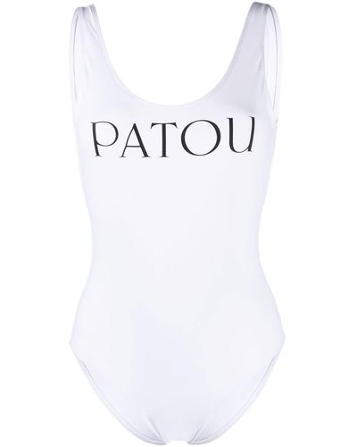 Patou Logo-print Detail Swimsuit - White