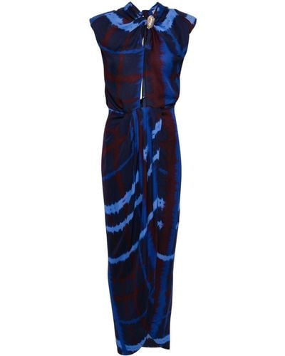 Johanna Ortiz Inspiring Vistas Silk Maxi Dress - Blue