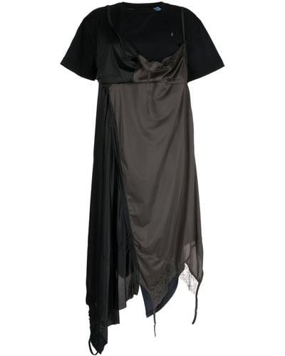 Maison Mihara Yasuhiro Gelaagde Midi-jurk - Zwart