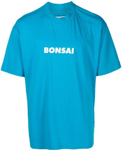Bonsai T-shirt en coton à logo imprimé - Bleu