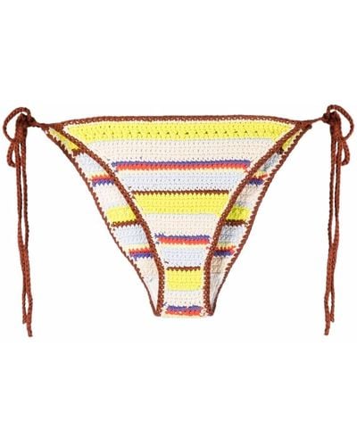 Ganni Bas de bikini en crochet à rayures - Multicolore