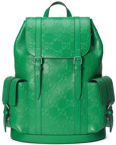 Gucci GG Embossed Backpack - Green