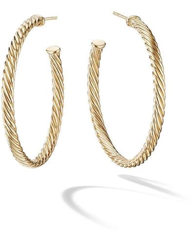 David Yurman 18kt Yellow Gold Cablespira Hoop Earrings - Metallic