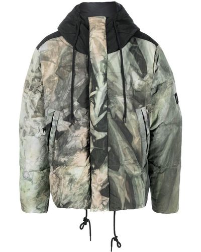 Holden Faded Camouflage-print Padded Jacket - Green