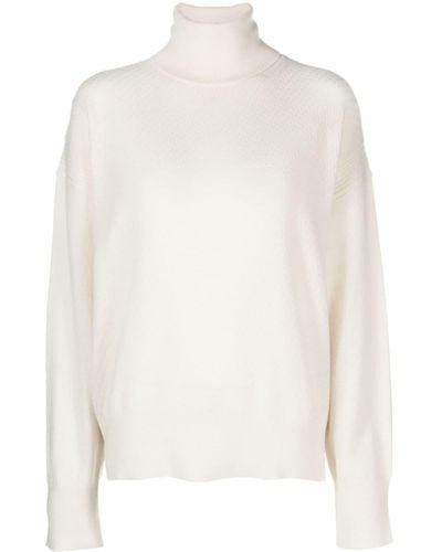 Cruciani Dolcevita Roll-neck Wool Blend Sweater - White