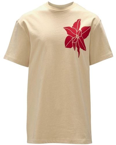 JW Anderson Floral-motif T-shirt - Natural