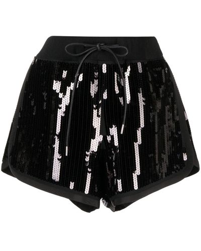 Sacai Sequin-embellished Drawstring Shorts - Black