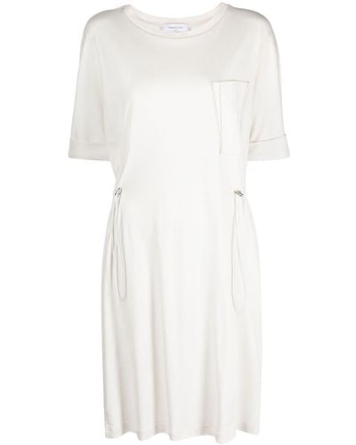 Fabiana Filippi Drawstring-waist Cotton T-shirt Dress - White