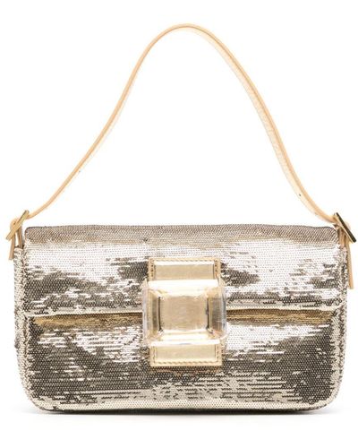 Gedebe Habibi Sequin-embellished Shoulder Bag - White