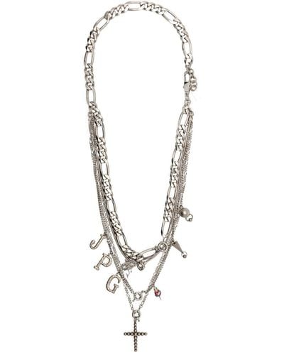 Jean Paul Gaultier Multi-chain Charm-detail Necklace - White