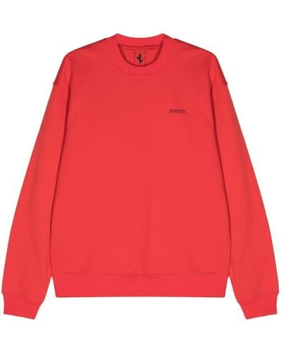 Ferrari Sweatshirt mit tiefen Schultern - Rot