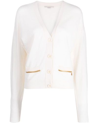 Stella McCartney Labella Chain-detailed Knitted Cardigan - White