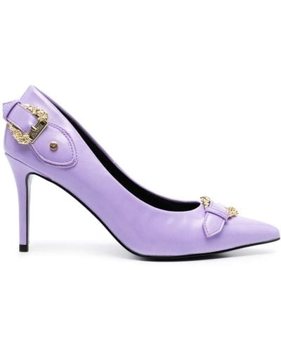 Versace Baroque-buckle 90mm Stiletto Court Shoes - Pink