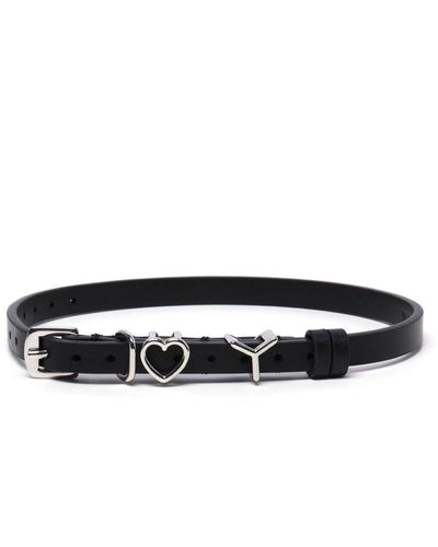 Y. Project Y Heart Choker Black In Leather