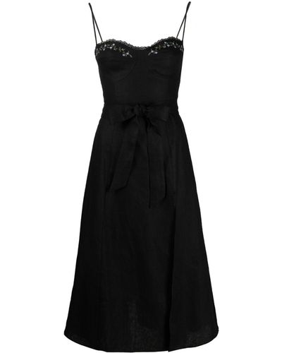 Reformation Kieryn Linen Midi Dress - Black
