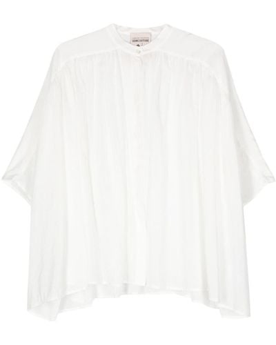 Semicouture Camisa con pliegues - Blanco