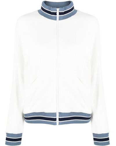 The Upside Logo-embroidered Striped Jacket - White