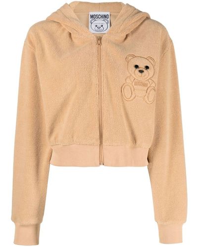 Moschino Teddy Bear-embroidered Hoodie - Natural