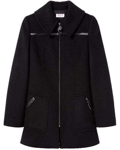 Emilio Pucci Oversize-collar Zip-up Wool Coat - Black