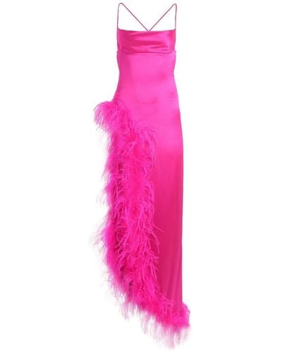 retroféte Priscilla Feather Long Dress - Pink