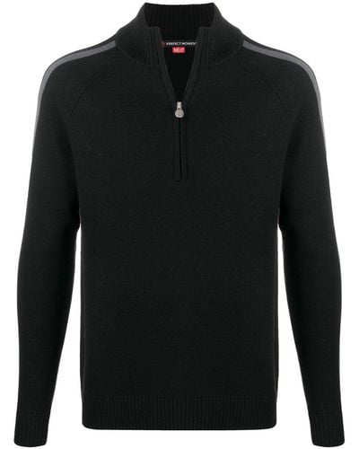 Perfect Moment Side-stripe Knitted Sweater - Black