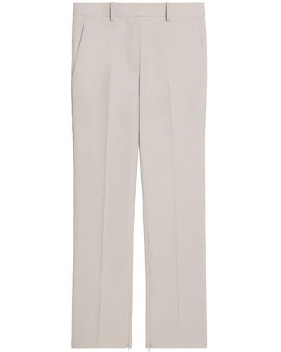 Helmut Lang High-waisted Virgin Wool Trousers - White