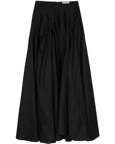 Molly Goddard A-line Ruffled Skirt - Black