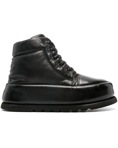 Marsèll Leather Platform Ankle Boots - Black