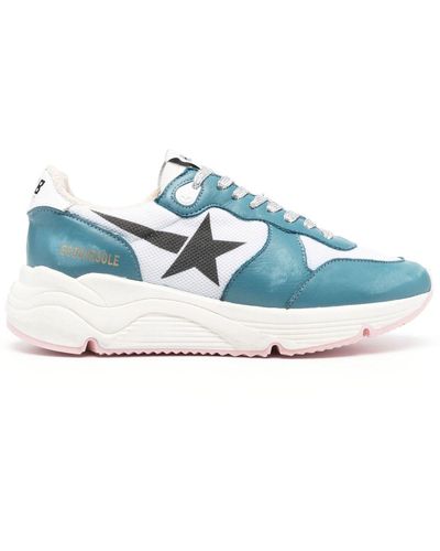 Golden Goose Running Sole Panelled Trainers - Blue