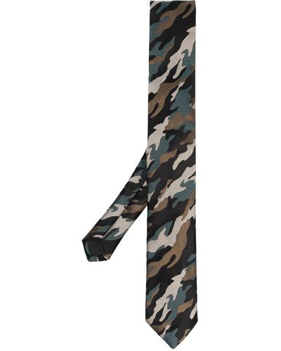 Karl Lagerfeld Seidenkrawatte mit Camouflage-Print - Schwarz