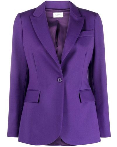 P.A.R.O.S.H. Single-breasted Virgin Wool Blazer - Purple