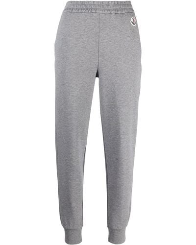 Moncler Logo-patch Tapered Track Trousers - Grey