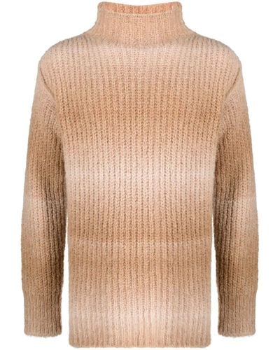 Roberto Collina Gradient-effect Roll-neck Sweater - Brown
