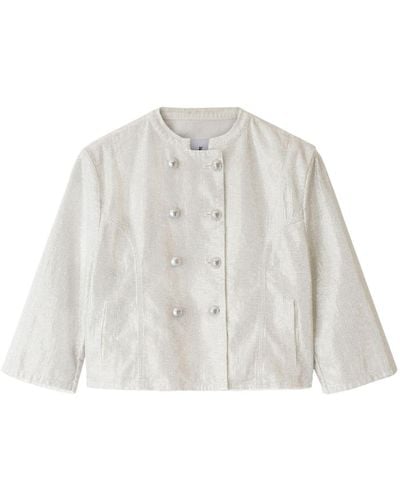 Ermanno Scervino Double-breasted Cropped Jacket - White