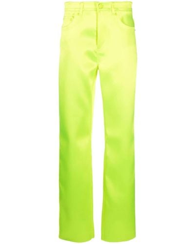 Sportmax Pantalon à fini satiné - Jaune