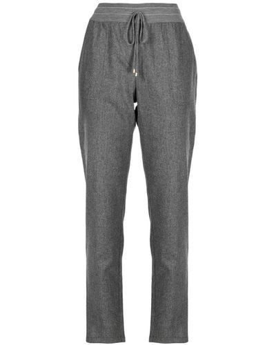 Lorena Antoniazzi Drawstring-waistband Tapered Pants - Grey